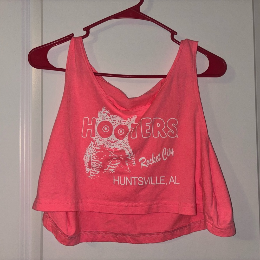 Neon Pink Hooters Crop Top